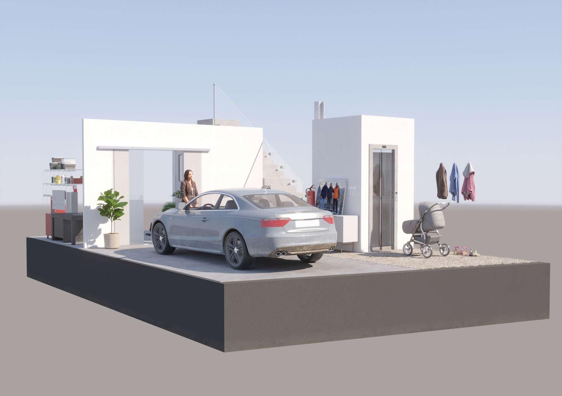 Ansicht Garage Rendering