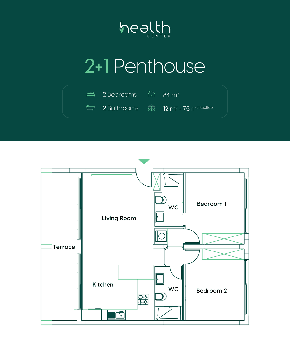 2+1 Penthouse - Floorplan