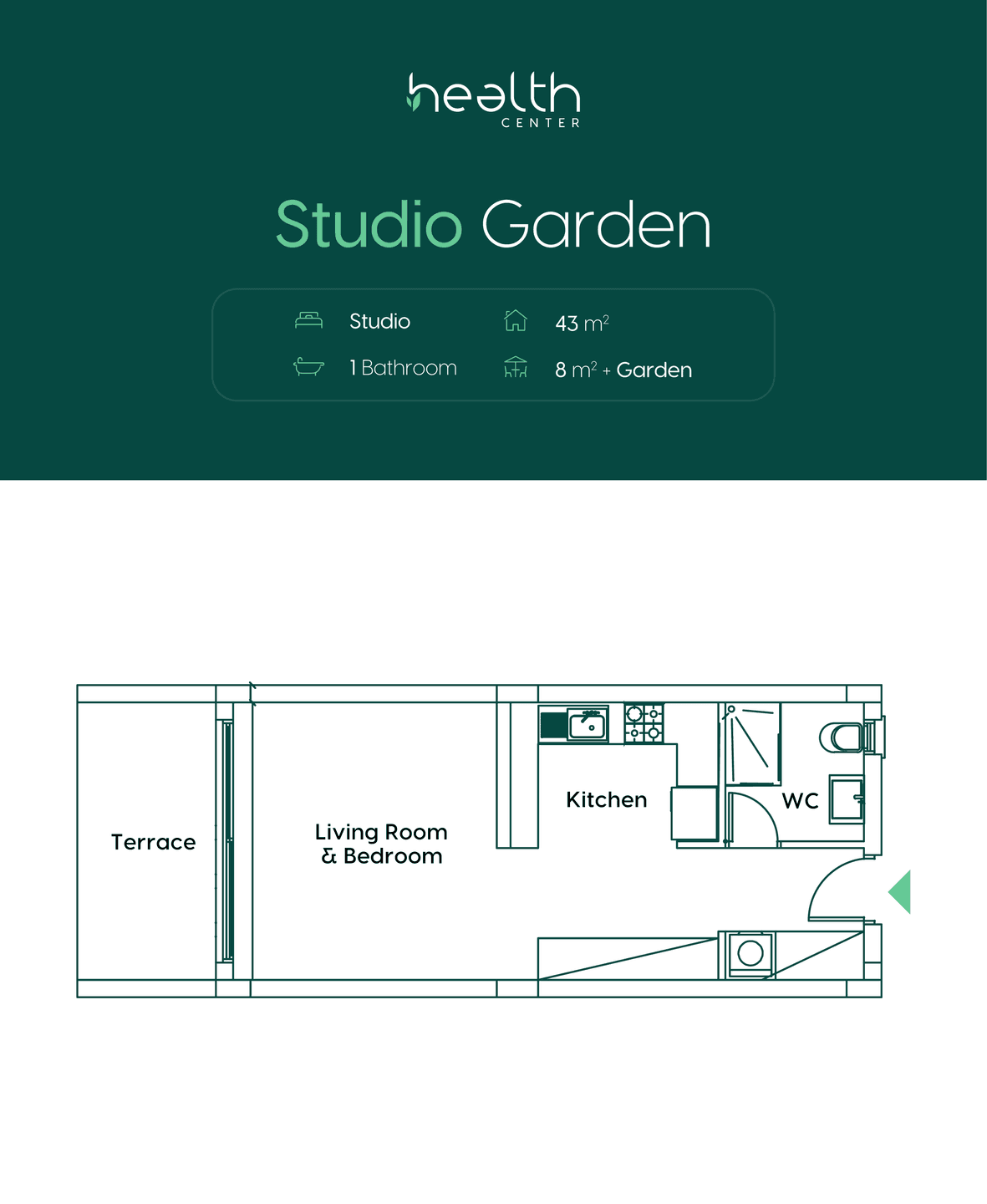 Studio Garden - Floorplan