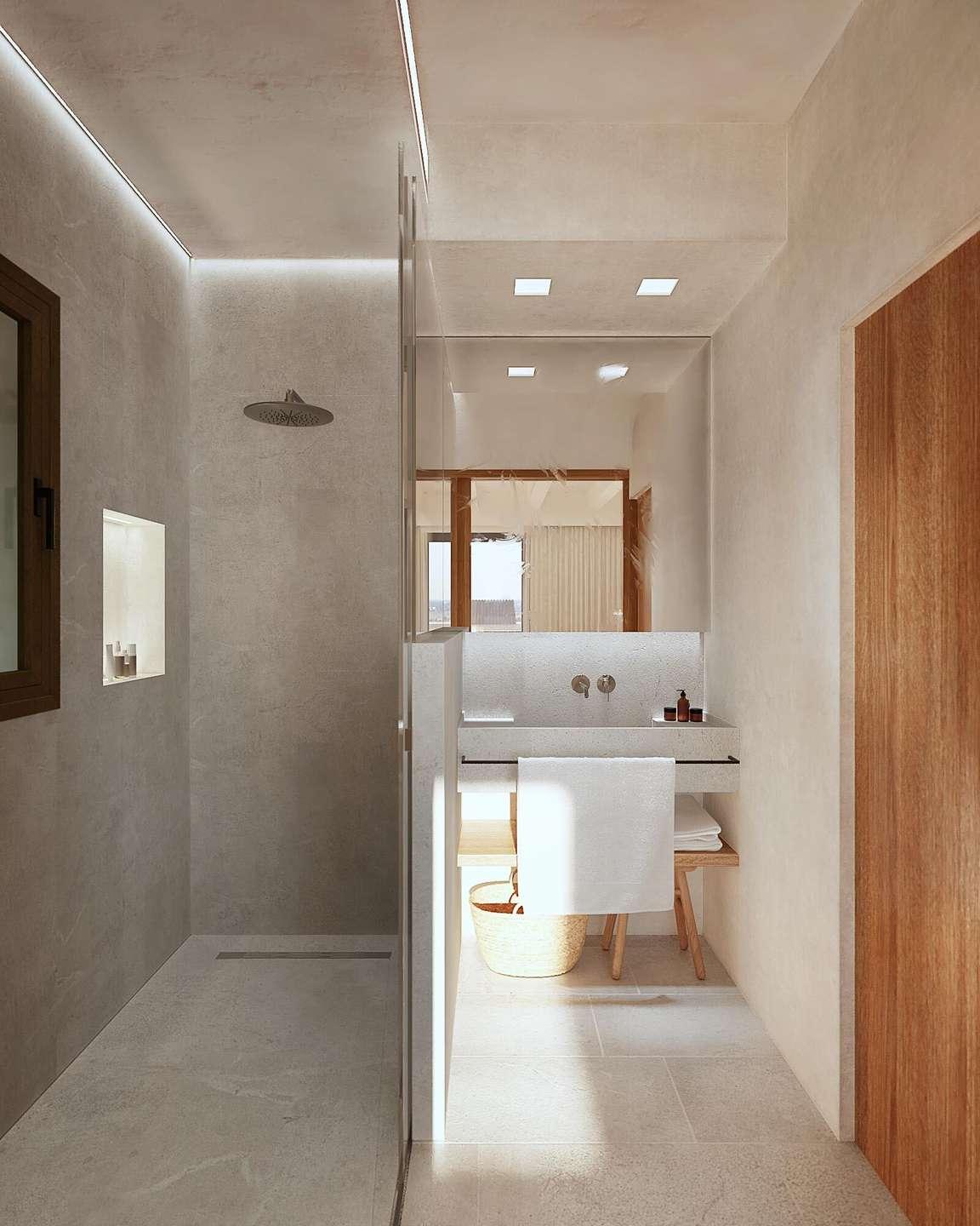 Elegantes Duschbad/elegante baño con ducha/elegant bathroom with shower